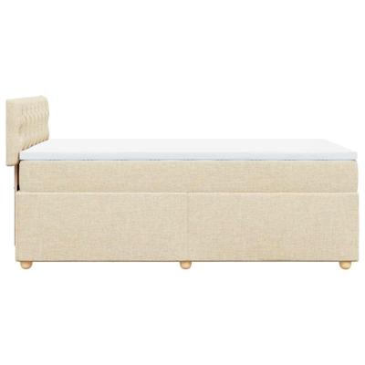 Boxspring met matras stof crèmekleurig 200x200 cm