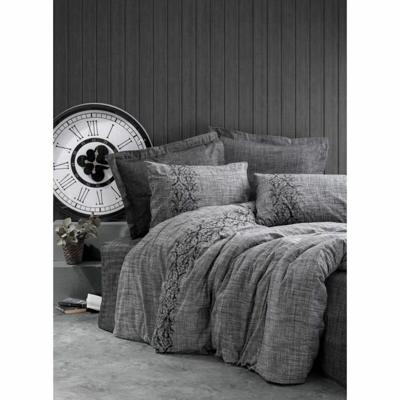 Beddengoedset - 1 dekbedovertrek 220 x 240 cm + 2 kussenslopen 60 x 60 cm - 100% katoen - Grijs