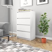 Dressoir 60x35x98,5 cm bewerkt hout wit - thumbnail