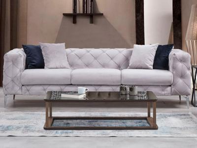 Zetel COMINES 3 plaatsen lichtgrijs Zetel COMINES 3 plaatsen lichtgrijs