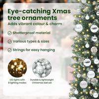 VidaXL Kunstmatige slanke kerstboom met 300 led groen en wit 180 cm - thumbnail