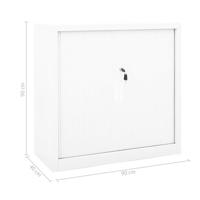 Roldeurkast 90x40x90 cm staal wit - thumbnail