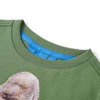 Kindershirt met lange mouwen gorillaprint 116 lichtkakikleurig - thumbnail