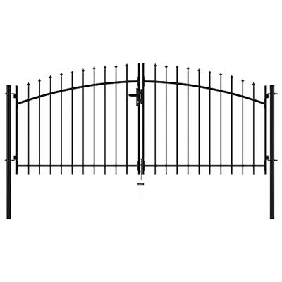 VidaXL Hekpoort dubbele deur met speren bovenkant 300x150 cm