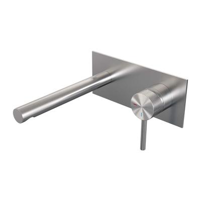 Inbouw Wastafelmengkraan Brauer Brushed Carving Coldstart Rechte Uitloop Ronde Hendel Rechts Geborsteld RVS PVD Met Afdekplaat Brauer Inbouw Wastafelmengkraan Brauer Brushed Carving Coldstart Rechte Uitloop Ronde Hendel Rechts Geborsteld RVS PVD Met Afdekplaat Brauer