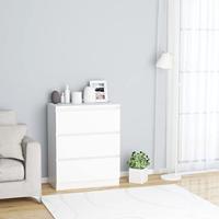 Dressoir 60x35x76 cm bewerkt hout wit - thumbnail