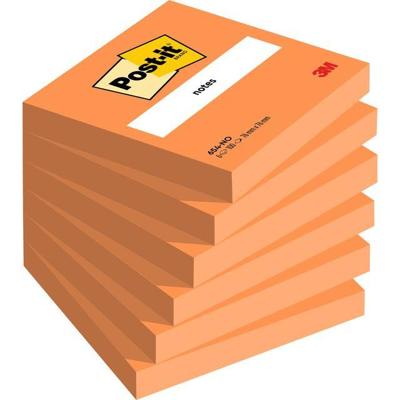 Memoblok Post-it 654 76x76mm oranje 100 vel | 6 stuks Memoblok Post-it 654 76x76mm oranje 100 vel | 6 stuks