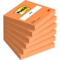 Memoblok Post-it 654 76x76mm oranje 100 vel | 6 stuks - thumbnail