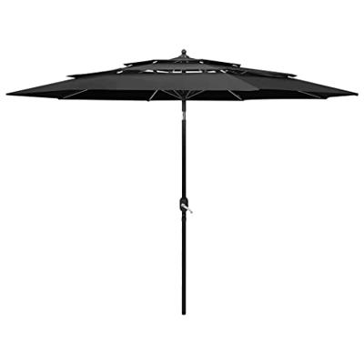 VidaXL Parasol 3-laags met aluminium paal 3 m antracietkleurig