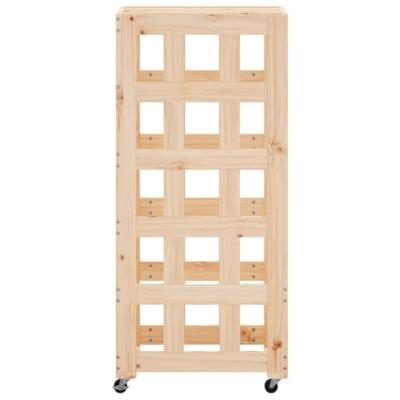 VidaXL Houtblokhouder met wielen 40x49x110 cm massief grenenhout