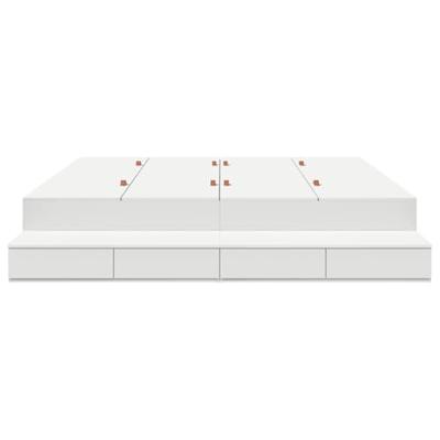 Opbergbedframe met lade Wit 236.5 x 200 x 31.5 cm Bewerkt hout
