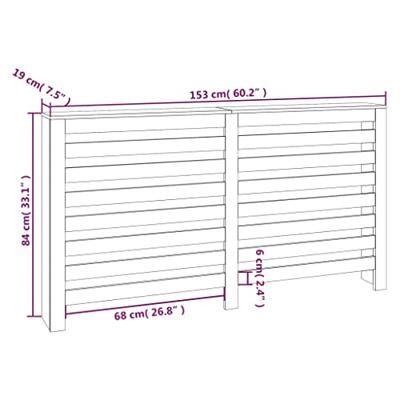 VidaXL Radiatorombouw 153x19x84 cm massief grenenhout wit