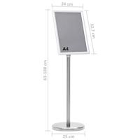 VidaXL Posterstandaard a4 aluminiumlegering zilverkleurig - thumbnail