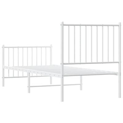 Bedframe met hoofd- en voeteneinde metaal wit 80x200 cm
