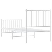Bedframe met hoofd- en voeteneinde metaal wit 80x200 cm - thumbnail