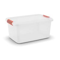 Kis K Latch Box L Opbergbox met Deksel 43L Transparant/Oranje - thumbnail