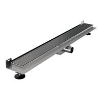 Douchegoot met flens voor wandmontage - 7 x 80 gunmetal geborsteld PVD - thumbnail
