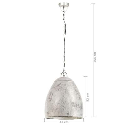 VidaXL Hanglamp industrieel rond 25 w e27 42 cm zilverkleurig
