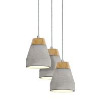 Eglo HanglampTarega 3-lichts betongrijs met hout - 95526 - thumbnail
