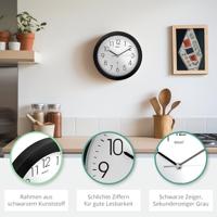 Mebus 52450 Wandklok Zendergestuurd 26 cm x 26 cm x 26 cm x 4.5 cm Zwart - thumbnail