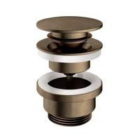 Clickwaste Hotbath Cobber Afvoerplug met Schroef Rond Verouderd Messing Living Colours - thumbnail