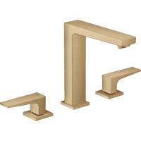 Wastafelmengkraan Metropol HansGrohe 3-Gats 160 met Rechte Greep en Push-Open Afvoer Brushed Bronze - thumbnail