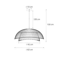 QAZQA Oosterse hanglamp zwart met naturel bamboe 62 cm - Pua - thumbnail