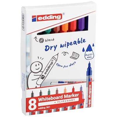 Edding 4-361-8-S2999 Whiteboardmarkerset Zwart, Rood, Blauw, Groen, Oranje, Bruin, Violet 8 stuk(s) Edding 4-361-8-S2999 Whiteboardmarkerset Zwart, Rood, Blauw, Groen, Oranje, Bruin, Violet 8 stuk(s)