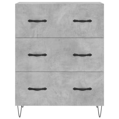 Hoge kast 69,5x34x180 cm bewerkt hout betongrijs