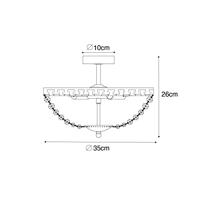 QAZQA Klassieke plafondlamp brons en kristal 3-lichts - Mondrian - thumbnail
