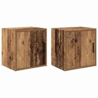 VidaXL Garage wandkasten 2 st bewerkt hout oud hout - thumbnail