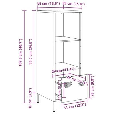 Hoge kast 35x39x103,5 cm staal roze Hoge kast 35x39x103,5 cm staal roze