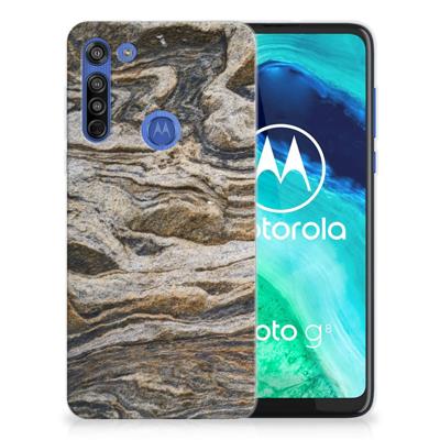 Motorola Moto G8 TPU Siliconen Hoesje Steen Motorola Moto G8 TPU Siliconen Hoesje Steen