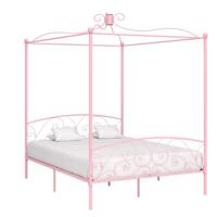 Hemelbedframe metaal roze 160x200 cm - thumbnail