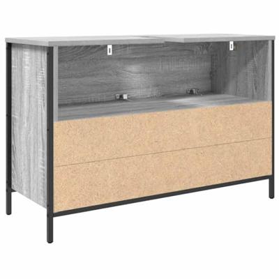 Badkamerkast met lades 90x34,5x60 cm grijs sonoma