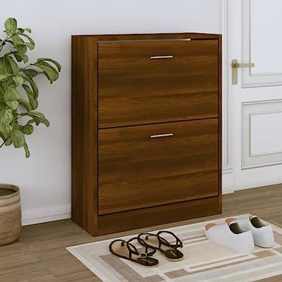 VidaXL Schoenenkast 63x24x81 cm bewerkt hout bruin eikenkleur