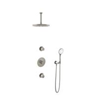 Hotbath Buddy - Inbouw Regendoucheset - 2 Stopkranen - Thermostatisch - Plafondbuis 15 cm - Hoofddouche 300 mm - Ronde Handdouche 3 Standen - Waterbesparend - V02 - thumbnail