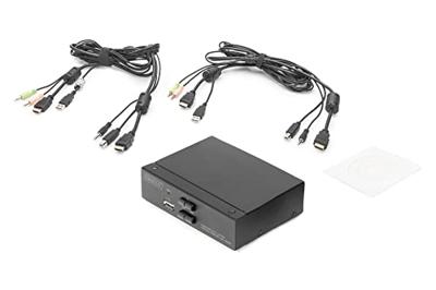 Digitus DS-12870 KVM-switch 2 + 1 poorten HDMI Afstandsbediening, Toetsenbord 3840 x 2160 Pixel