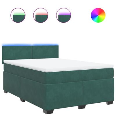 Boxspring met matras fluweel donkergroen 160x200 cm - thumbnail