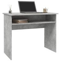 Bureau 90x50x74 cm bewerkt hout betongrijs - thumbnail