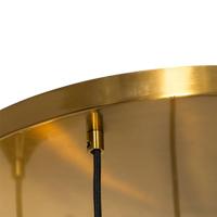 QAZQA Art Deco Hanglamp messing met blauw glas rond 7-lichts - Sandra - thumbnail