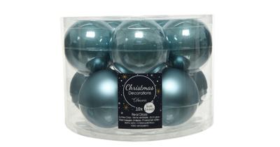 Kerstballen Glas Ø6cm Ochtendblauw 10st Kerstballen Glas Ø6cm Ochtendblauw 10st