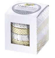 Folia washi tape kant zilver/goud, pak met 4 stuks - thumbnail