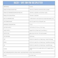 Antena AM/FM GLORA201 - SPLITTER VHF ANTENNA A AM/FM RADIO Y - thumbnail