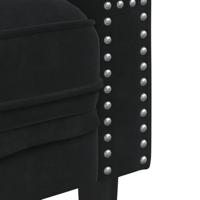 Tweezitsbank Chesterfield-stijl en bolsters fluweel zwart - thumbnail