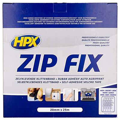HPX Zip fix klittenband (haak) | Zwart | 20mm x 25m - Z2025H | 12 stuks Z2025H HPX Zip fix klittenband (haak) | Zwart | 20mm x 25m - Z2025H | 12 stuks Z2025H