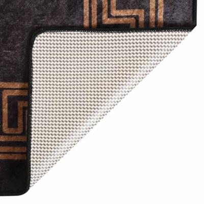 VidaXL Vloerkleed wasbaar anti-slip 120x180 cm zwart en goudkleurig