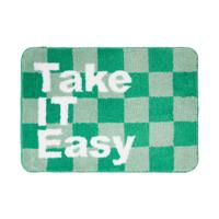 Badmat Take it Easy - groen/wit - 50x70 cm - thumbnail