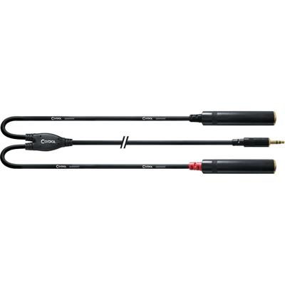 Cordial CFY 0,3 WGG Audio Y-adapter [1x Jackplug male 3,5 mm - 2x Jackplug female 6,3 mm] 30.00 cm Zwart