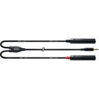 Cordial CFY 0,3 WGG Audio Y-adapter [1x Jackplug male 3,5 mm - 2x Jackplug female 6,3 mm] 30.00 cm Zwart - thumbnail